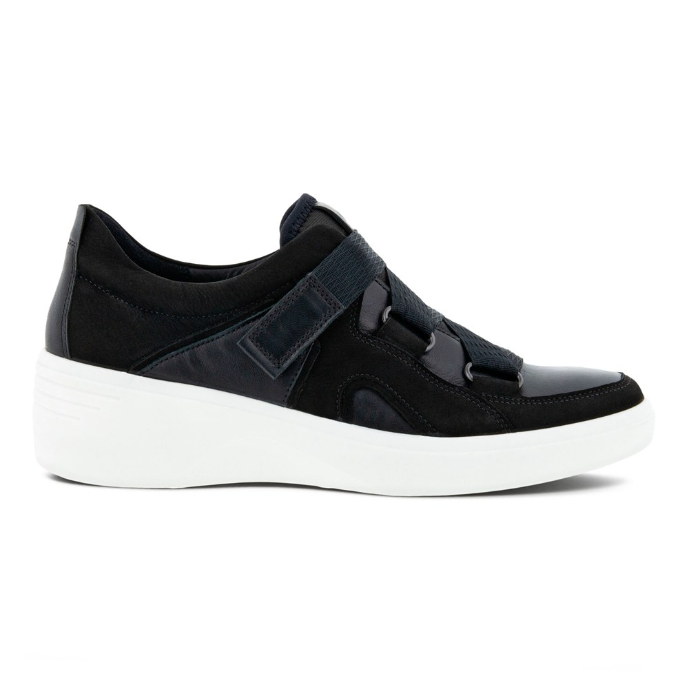 ECCO Womens Sneakers Black - Soft 7 Wedge - CBN-083657